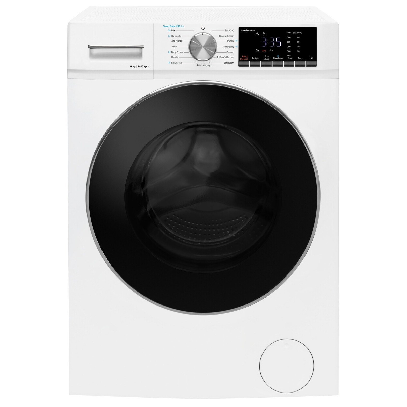 Machine à laver 9 kg — classe A, hublot XL 33 cm